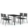 Ensemble à manger de jardin 5 pcs Gris 