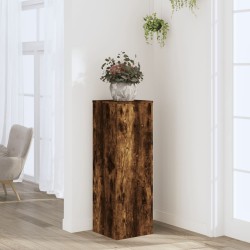Support pour plantes chêne fumé 33x33x100 cm bois d'ingénierie 