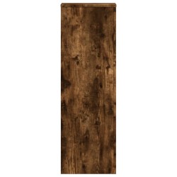 Support pour plantes chêne fumé 33x33x100 cm bois d'ingénierie 