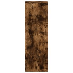 Support pour plantes chêne fumé 33x33x100 cm bois d'ingénierie 