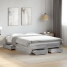 Cadre de lit avec tiroirs sans matelas sonoma gris 140x190 cm 