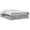 Cadre de lit avec tiroirs sans matelas sonoma gris 140x190 cm 