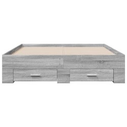 Cadre de lit avec tiroirs sans matelas sonoma gris 140x190 cm 