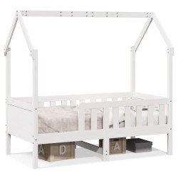 Cadre de lit d'enfants forme de maison sans matelas pin 