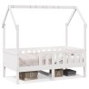 Cadre de lit d'enfants forme de maison sans matelas pin 