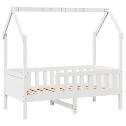 Cadre de lit d'enfants forme de maison sans matelas pin 