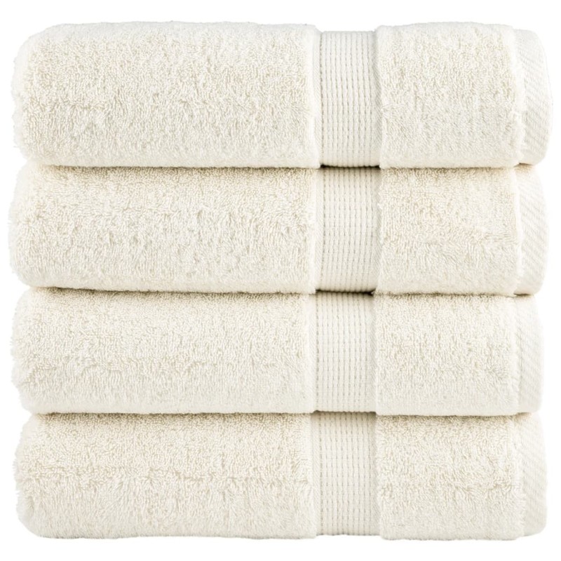 Serviettes de douche de qualité supérieure SOLUND 4 pcs crème 