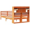 Lit bibliothèque sans matelas cire marron 120x200 cm pin massif 