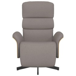Fauteuil inclinable avec repose-pieds taupe tissu 