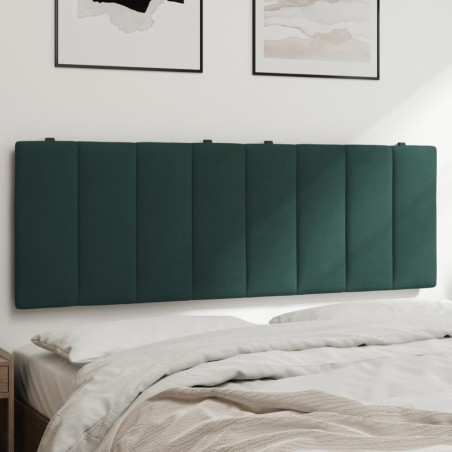 Coussin de tête de lit vert foncé 140 cm velours 