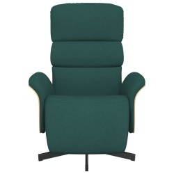 Fauteuil inclinable avec repose-pieds vert foncé tissu 