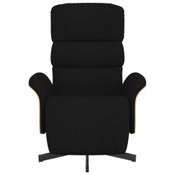 Fauteuil inclinable avec repose-pieds noir tissu 
