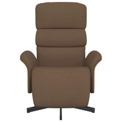 Fauteuil inclinable avec repose-pieds marron tissu 