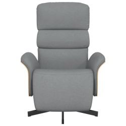 Fauteuil inclinable avec repose-pieds gris clair tissu 