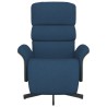 Fauteuil inclinable avec repose-pieds bleu tissu 