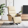 Fauteuil inclinable avec repose-pied crème tissu 
