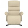 Fauteuil inclinable avec repose-pied crème tissu 