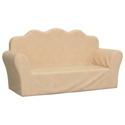 Canapé pour enfants 2 places crème peluche douce 