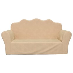 Canapé pour enfants 2 places crème peluche douce 