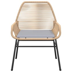 Ensemble à manger jardin coussins 3pcs marron poly rotin verre 