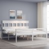 Lit pour personne âgée sans matelas blanc bois massif 