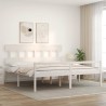 Lit pour personne âgée sans matelas blanc bois massif 