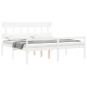 Lit pour personne âgée sans matelas blanc bois massif 