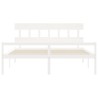 Lit pour personne âgée sans matelas blanc bois massif 