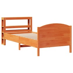 Cadre de lit sans matelas cire marron 90x190 cm bois pin massif 