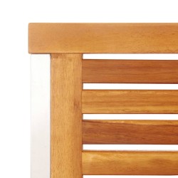 Chaises de jardin lot de 2 acacia solide et acier inoxydable 