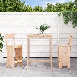 Ensemble de bar de jardin 3 pcs bois de pin massif 