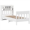 Cadre de lit sans matelas blanc 75x190 cm bois de pin massif 