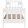 Cadre de lit sans matelas blanc 75x190 cm bois de pin massif 