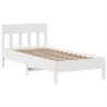 Cadre de lit sans matelas blanc 75x190 cm bois de pin massif 