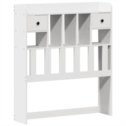 Cadre de lit sans matelas blanc 75x190 cm bois de pin massif 