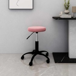 Chaise de bureau pivotante rose velours 