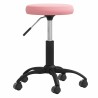 Chaise de bureau pivotante rose velours 