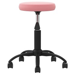 Chaise de bureau pivotante rose velours 