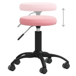 Chaise de bureau pivotante rose velours 