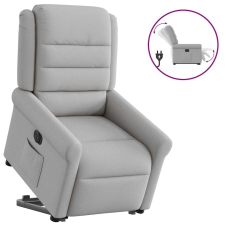 Fauteuil inclinable électrique gris nuage tissu 