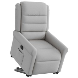 Fauteuil inclinable électrique gris nuage tissu 