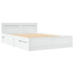 Cadre de lit avec tête de lit sans matelas blanc 120x190 cm 