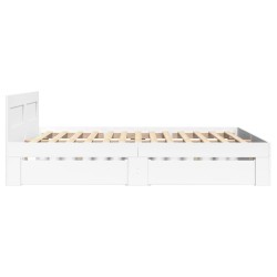 Cadre de lit avec tête de lit sans matelas blanc 120x190 cm 