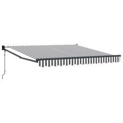 Auvent rétractable anthracite/blanc 3x2,5 m tissu et aluminium 