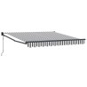 Auvent rétractable anthracite/blanc 3x2,5 m tissu et aluminium 