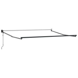 Auvent rétractable anthracite/blanc 3x2,5 m tissu et aluminium 