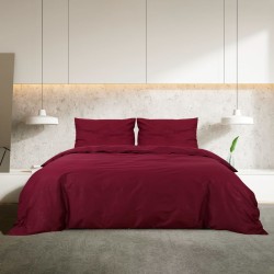 Ensemble de housse de couette Bordeaux 140x200 cm Coton 