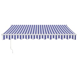 Auvent rétractable automatique bleu et blanc 3,5x2,5 m 