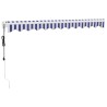 Auvent rétractable automatique bleu et blanc 3,5x2,5 m 