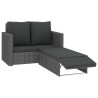 Salon de jardin 2 pcs avec coussins Résine tressée Gris 